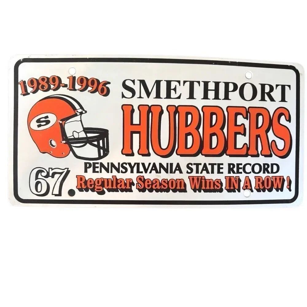 Smethport Hubbers Pennsylvania State Record 1989-1996 License Plate